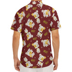 Happy Jack Russell Terrier Pattern Print Men's Deep V-Neck Shirt