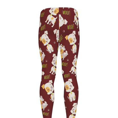 Happy Jack Russell Terrier Pattern Print Men's leggings