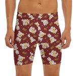 Happy Jack Russell Terrier Pattern Print Men's Long Boxer Briefs