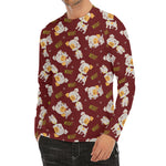 Happy Jack Russell Terrier Pattern Print Men's Long Sleeve Rash Guard