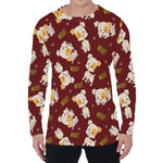 Happy Jack Russell Terrier Pattern Print Men's Long Sleeve T-Shirt