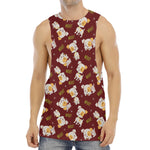 Happy Jack Russell Terrier Pattern Print Men's Muscle Tank Top