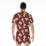 Happy Jack Russell Terrier Pattern Print Men's Rompers