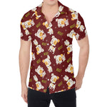 Happy Jack Russell Terrier Pattern Print Men's Shirt