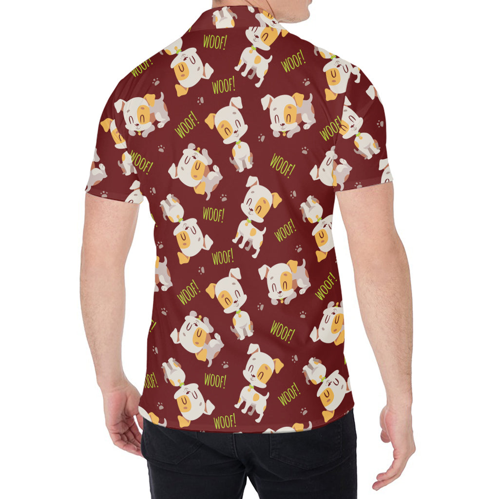 Happy Jack Russell Terrier Pattern Print Men's Shirt