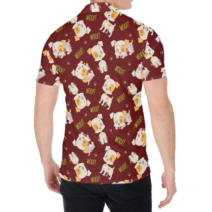 Happy Jack Russell Terrier Pattern Print Men's Shirt