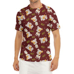 Happy Jack Russell Terrier Pattern Print Men's Short Sleeve Rash Guard