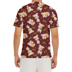 Happy Jack Russell Terrier Pattern Print Men's Short Sleeve Rash Guard