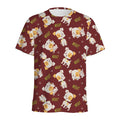 Happy Jack Russell Terrier Pattern Print Men's Athletic T-Shirt