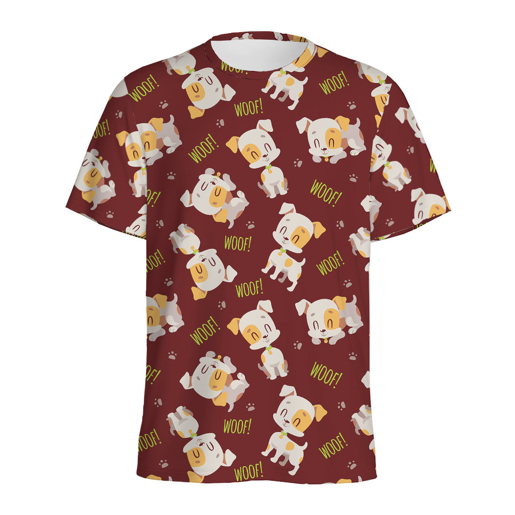 Happy Jack Russell Terrier Pattern Print Men's Sports T-Shirt