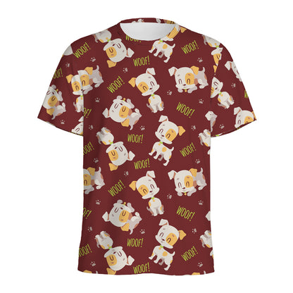 Happy Jack Russell Terrier Pattern Print Men's Sports T-Shirt