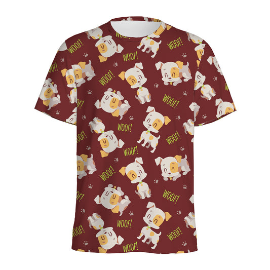 Happy Jack Russell Terrier Pattern Print Men's Sports T-Shirt