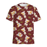 Happy Jack Russell Terrier Pattern Print Men's Sports T-Shirt