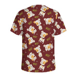 Happy Jack Russell Terrier Pattern Print Men's Sports T-Shirt