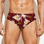 Happy Jack Russell Terrier Pattern Print Men's Swim Briefs