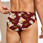 Happy Jack Russell Terrier Pattern Print Men's Swim Briefs
