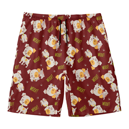 Happy Jack Russell Terrier Pattern Print Men's Swim Trunks