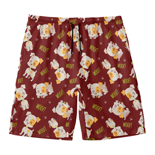 Happy Jack Russell Terrier Pattern Print Men's Swim Trunks