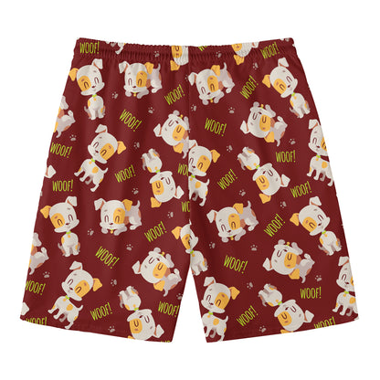 Happy Jack Russell Terrier Pattern Print Men's Swim Trunks