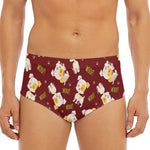 Happy Jack Russell Terrier Pattern Print Men's Triangle Swim Briefs