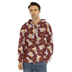 Happy Jack Russell Terrier Pattern Print Men's Velvet Pullover Hoodie
