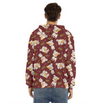 Happy Jack Russell Terrier Pattern Print Men's Velvet Pullover Hoodie