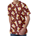 Happy Jack Russell Terrier Pattern Print Men's Velvet T-Shirt