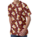 Happy Jack Russell Terrier Pattern Print Men's Velvet T-Shirt