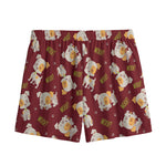 Happy Jack Russell Terrier Pattern Print Mesh Shorts