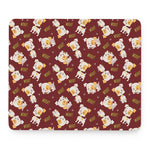 Happy Jack Russell Terrier Pattern Print Mouse Pad