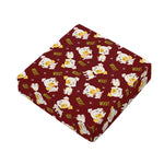 Happy Jack Russell Terrier Pattern Print Outdoor Seat Cushion Cover