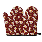 Happy Jack Russell Terrier Pattern Print Oven Mitts