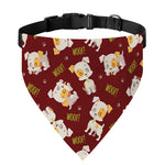 Happy Jack Russell Terrier Pattern Print Over The Collar Dog Bandana