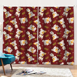 Happy Jack Russell Terrier Pattern Print Pencil Pleat Curtains