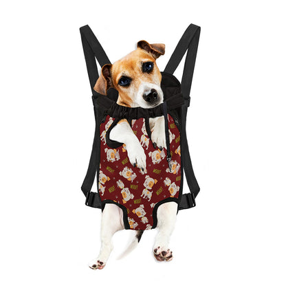 Happy Jack Russell Terrier Pattern Print Pet Carrier Backpack
