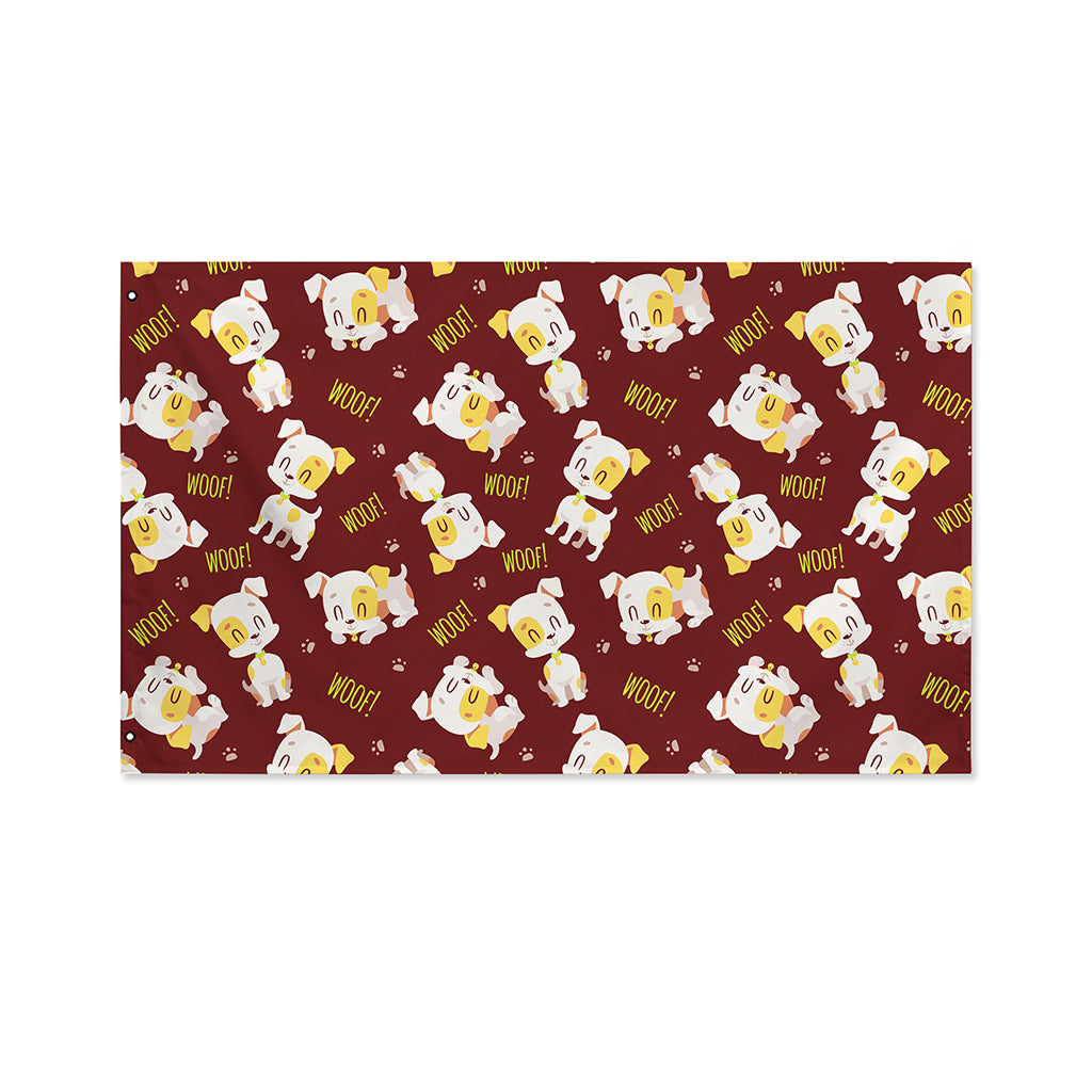 Happy Jack Russell Terrier Pattern Print Polyester Flag