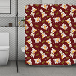 Happy Jack Russell Terrier Pattern Print Polyester Shower Curtain