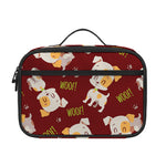 Happy Jack Russell Terrier Pattern Print Portable Lunch Bag
