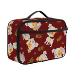 Happy Jack Russell Terrier Pattern Print Portable Lunch Bag