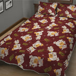 Happy Jack Russell Terrier Pattern Print Quilt Bed Set