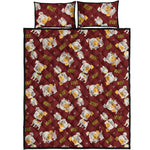 Happy Jack Russell Terrier Pattern Print Quilt Bed Set