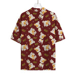 Happy Jack Russell Terrier Pattern Print Rayon Hawaiian Shirt