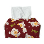 Happy Jack Russell Terrier Pattern Print Rectangle Tissue Box Cover