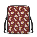 Happy Jack Russell Terrier Pattern Print Rectangular Crossbody Bag