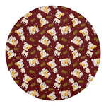 Happy Jack Russell Terrier Pattern Print Round Blanket