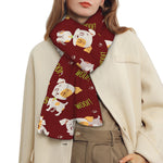 Happy Jack Russell Terrier Pattern Print Scarf