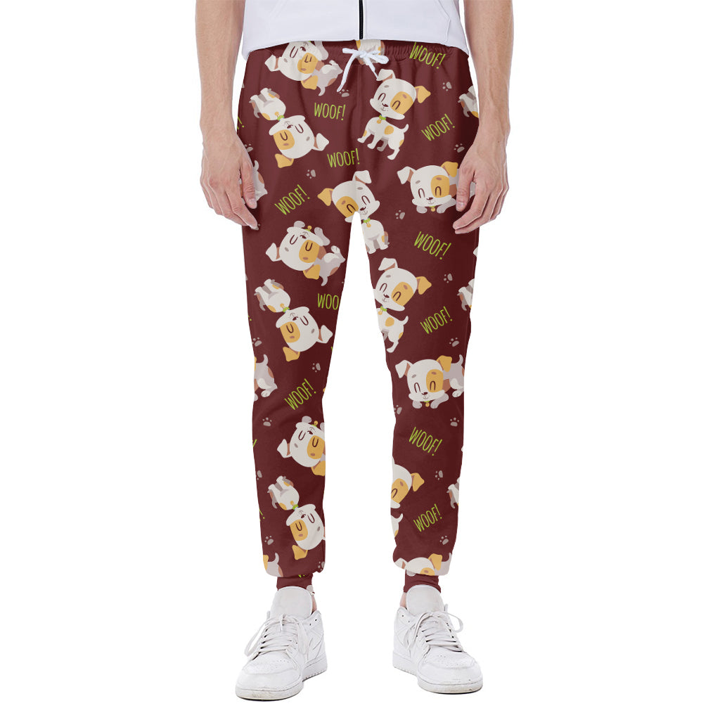 Happy Jack Russell Terrier Pattern Print Scuba Joggers