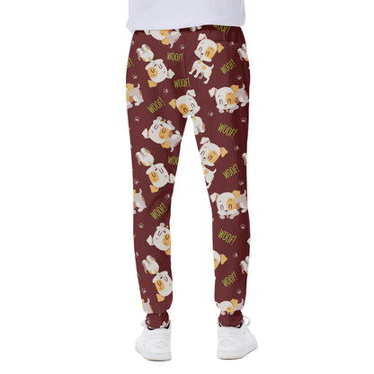 Happy Jack Russell Terrier Pattern Print Scuba Joggers