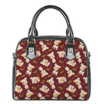 Happy Jack Russell Terrier Pattern Print Shoulder Handbag