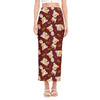 Happy Jack Russell Terrier Pattern Print Side Slit Maxi Skirt